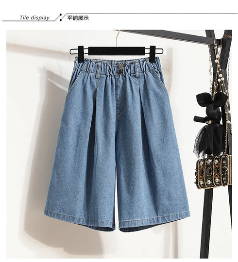 Casual Wide Leg Jeans for Women - Vintage Style Knee Length Denim Pants Perfect for Summer Outfits and Fall Jeans Outfit Ideas