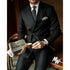Luxury Black Double Breasted Suit for Men Elegant 2 Piece Jacket and Pants