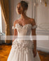 Customized Sweetheart 3D Flowers Cap Sleeve Wedding Dress