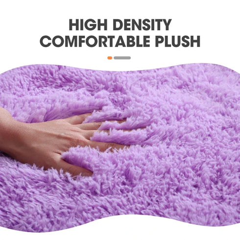 3 Piece Solid Color Bathroom Carpet Set Non-Slip Toilet Lid Cover Rugs Kit