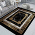 Black Gold Marble Area Rug for Living Room and Home Decor Anti-Slip Floor Mat