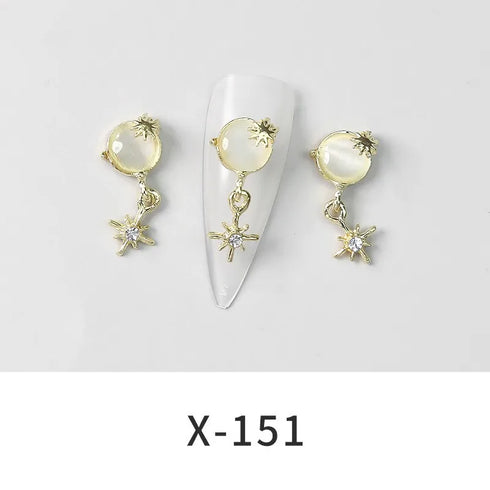 10pcs Devil's Blue Eye Nail Charms with Glitter Rhinestones for Stunning Nail Art Decoration and Manicure Accessories