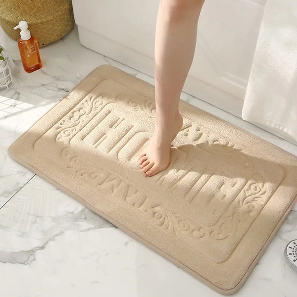 Rectangle Bath Mat Non-Slip Foam Rug for Bathroom and Kitchen