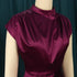 Women Dress Pleated Long Elegant Slit High Collar Maxi Gowns Party