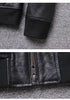 Stylish Casual Men's Bomber Jacket in Genuine Cowhide Leather - Perfect Spring and Autumn Outerwear with Full Sleeves and Zipper Closure