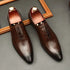 Italian Handmade Men's Oxford Shoes Real Calf Leather Classic Brogue Business Wedding Dress Shoes