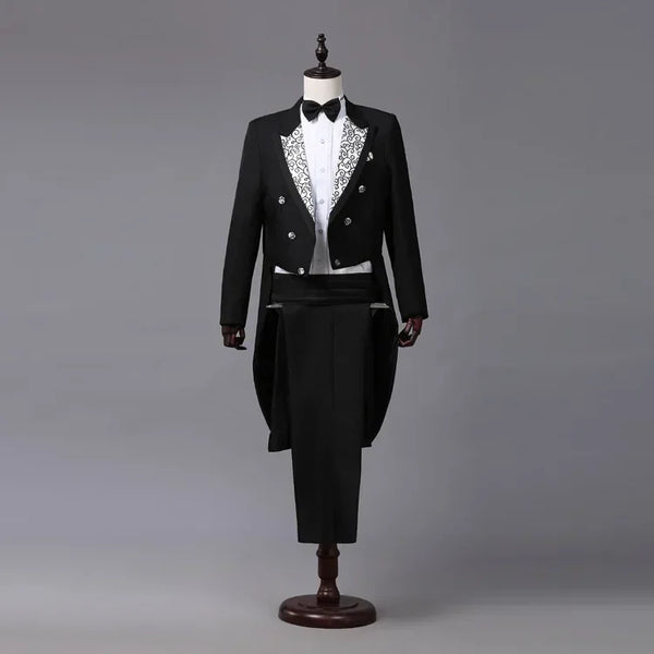 Men's Tailcoat Suit Jacket for Singers and Magicians