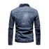 Men's Retro Slim Fit Jean Jacket with Stand Collar for Autumn and Winter - Stylish Casual Motorcycle Outerwear