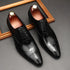 Handmade Mens Dress Shoes Luxury Genuine Leather British Trend Brogues Wedding Business Shoes