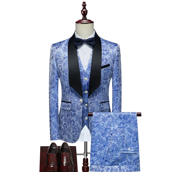 Men's Evening Dress Bridegroom Suit Three-Piece Set Fashion