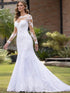 Elegant Long Sleeve Lace Wedding Dresses Mermaid Bridal Gown