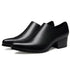 Men's Leather Business Shoes Slip-On Pointed Toe Loafers for Weddings and Daily Wear