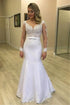 Sheer Long Sleeves Mermaid Wedding Dresses Two Pieces Gowns