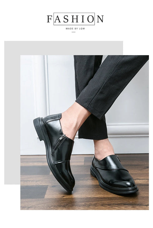 Fashion Men's Dress Shoes Formal Loafers Leather Wedding Shoes for Men