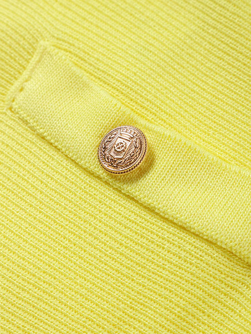 Knit Elegant Button Dress for Women Sleeveless O-neck Pocket Mini Dress Summer Fashion Slim Fit