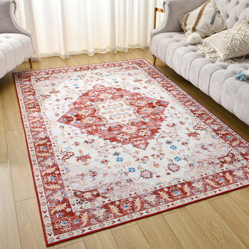 Retro Living Room Decoration Carpet Nordic Style Area Rug for Bedroom Non-Slip Mat