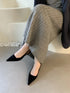 Elegant Pointed Toe Slingback Sandals Low Heel Mules
