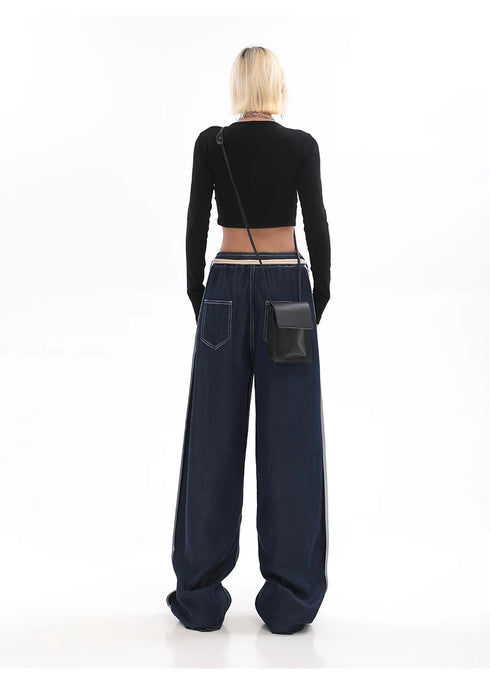 Womens Baggy Denim Jeans - High Waist Straight Leg Streetwear Trousers for Effortless Fall Outfits with Jeans, Perfect for Any Season