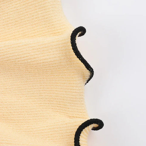 Knitted Ruffle Mini Dress for Women Elegant Bodycon Knit Sweater Dress for Autumn Winter