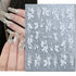 5D Embossed Nail Art Stickers - Semi-Transparent White Bowknots Adhesive Sliders for Creative Manicure Decorations and Nail Art Accessories
