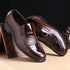 Stylish Men's Leather Oxfords - Comfortable Round Toe Flats for Office, Business, and Wedding Occasions