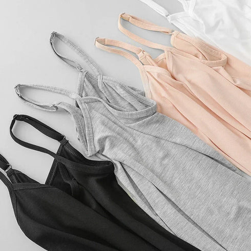 Stylish Women's Solid Color Sleeveless Sling Camisoles & Crop Tops - Slimming Vests for Comfortable Layering and Everyday Wear