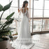 Customized Deep V Neck Straight Wedding Dresses Chiffon Gown