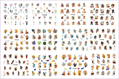 12 Floral Patterns Summer Nail Water Decals - Daffodils, Lilies, and Tulips for Stunning Nail Art Transfers and DIY Manicure Accessories