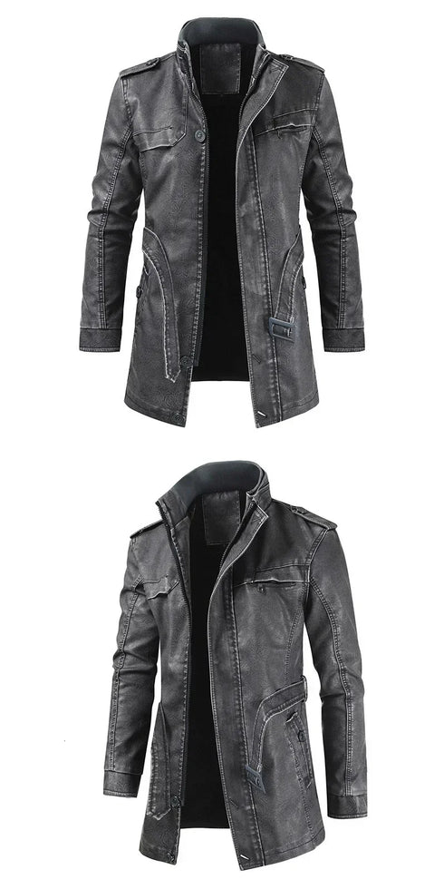 Fleece-lined Faux-Leather Jacket — Warm, Slim & Winter-Ready