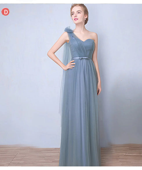 Elegant Sleeveless Tulle A-Line Bridesmaid Dress With Satin Belt And Lace Up Bow For Weddings