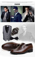 Stylish Men's Business Leather Dress Shoes for Office and Formal Occasions - Breathable Round Toe Slip-On Flats for Work, Parties, and Weddings