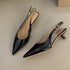 Elegant Pointed Toe Slingback Sandals Low Heel Mules