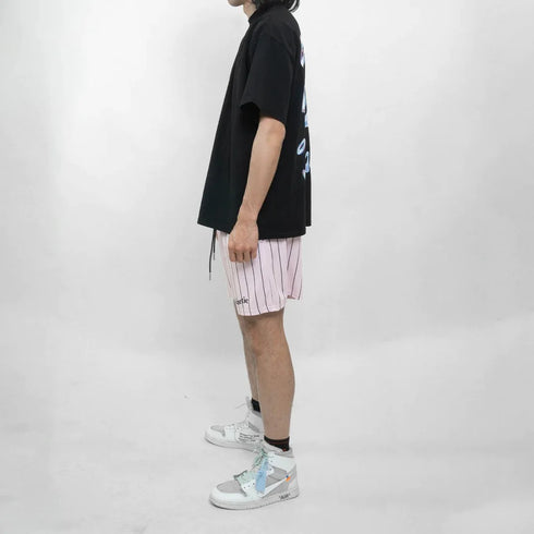 Striped Pattern Casual Shorts for Men's Fitness and Basketball