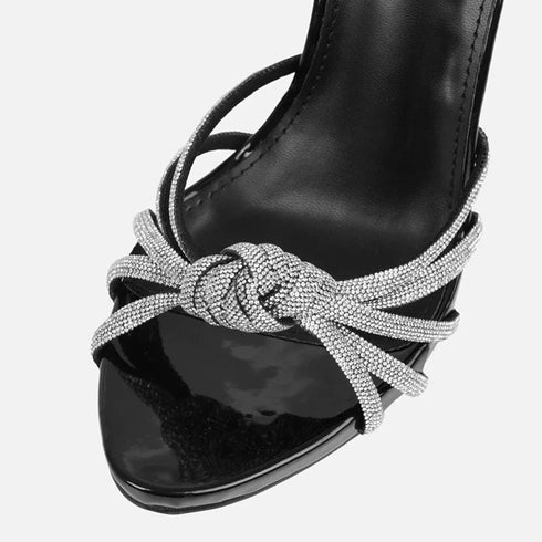 Crystal Narrow Band Platform Heels For Women Sandals
