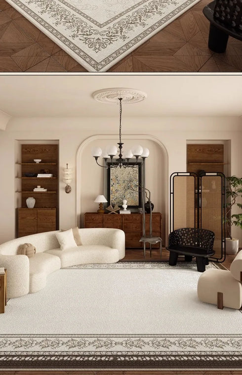 Persian Retro Living Room Carpet Large Size Luxury Rug for Bedroom and Cloakroom Decor