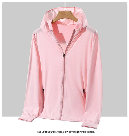 Plus Size Lightweight Summer Windbreaker Jacket for Men - Hooded, Quick-Drying, UPF 50 Sun Protection, Breathable Casual Coat for Outdoor Activities
