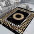 Black Gold Marble Area Rug for Living Room and Home Decor Anti-Slip Floor Mat