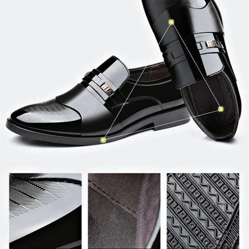 Formal Slip-On Leather Business Shoes for Men - Classic Oxfords & Loafers