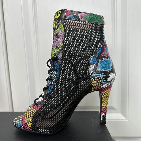 Sexy High Heels Hollow Mesh Sandals for Summer Fashion Comfort Peep Toe Stilettos Jazz Dance Female Shoes Plus Size