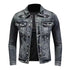 Men's Casual Vintage Denim Biker Jacket for Riding, Stylish High Street Outerwear with Buttoned Lapel and Comfortable Fit for Everyday Wear