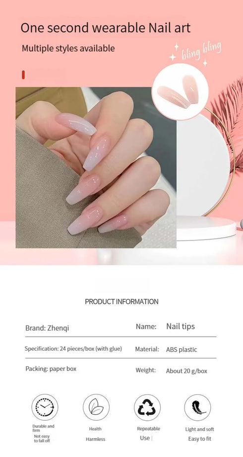 Wearable Detachable Love-Themed Checkerboard Fake Nail Pieces for a Sweetheart Manicure