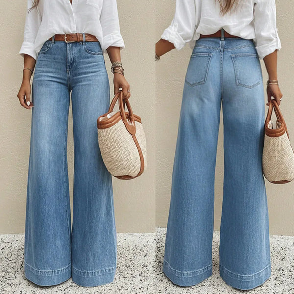 Distressed Wide Leg Jeans High Waist Denim Pants For Women Streetwear Casual Jeans