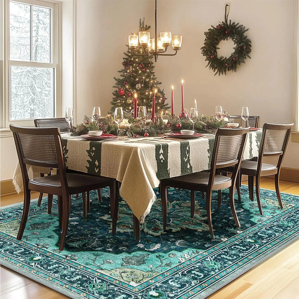 Flannel Vintage Rugs for Living Room Bedroom and Entryway Home Decor