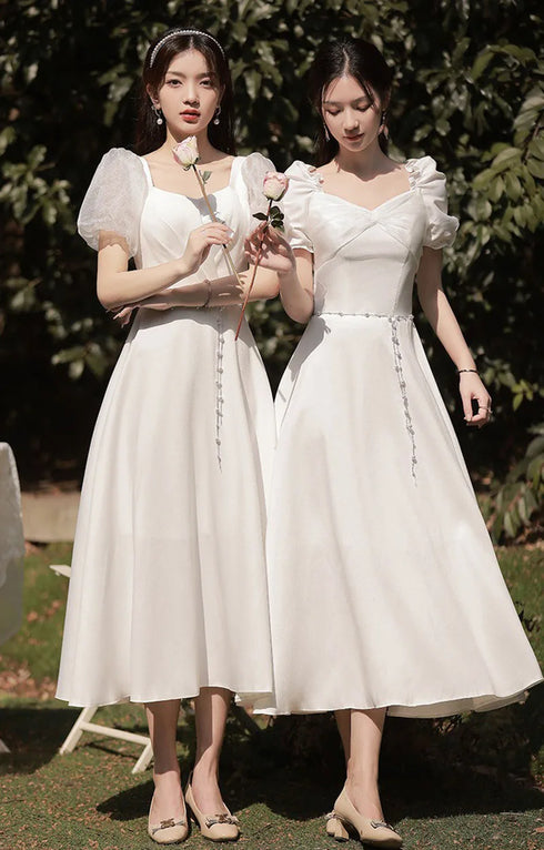 Bridesmaid Dress Floor Length Jersey Gown With Ruched Bow Sweetheart Neckline For Wedding Party Dress