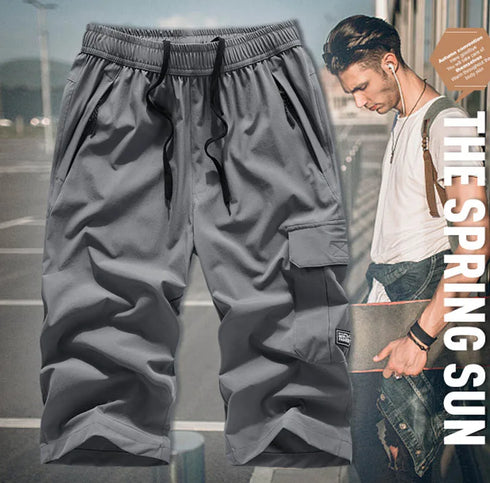 Men's Summer Quick Dry 3/4 Pants Lightweight Capri Shorts for Hiking Fishing Travel Casual Gym