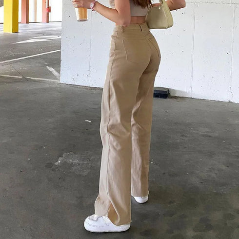 Women’s Loose Fit Straight Leg Jeans with Pockets - Stylish Ankle Length Denim for Spring Streetwear & Outfit Ideas