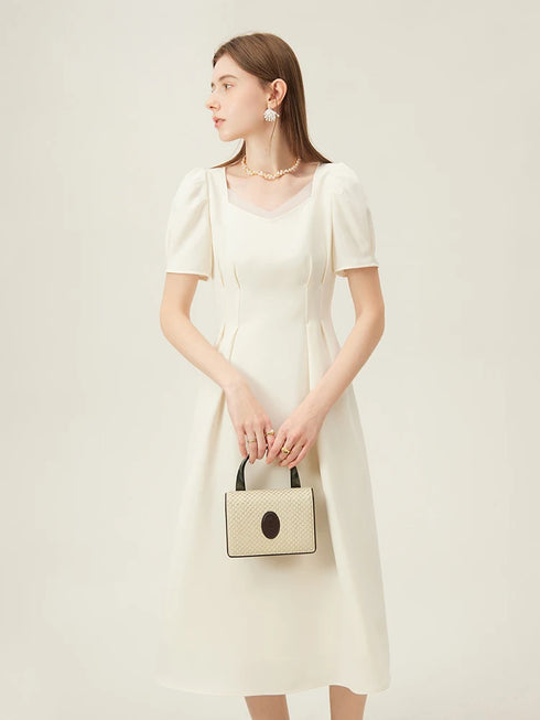 FSLE Swan Dress French Style High Waist Dress for Women