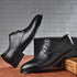 Elegant Black Leather Oxfords for Men - Formal Wedding, Party, and Office Business Shoes with Lace-Up Closure, Plus Size Available