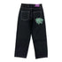 Streetwear Black Logo Print Baggy Jeans for Men and Women