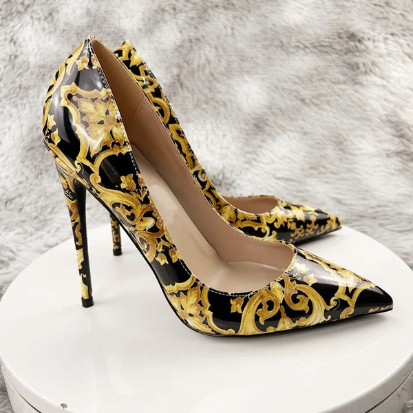 NoEnName_Null Black Graffiti Colorful Women Pumps Stilettos